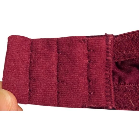 Maidenform Women's Lace Trim Push-Up Bra Size 40C Burgundy Nylon/Spandex Adjusta - Picture 7 of 11